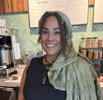 Nyla, top out cafe employee at North Mass