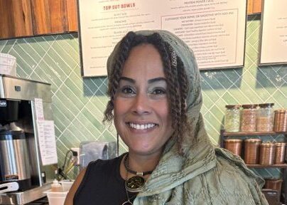 Nyla, top out cafe employee at North Mass