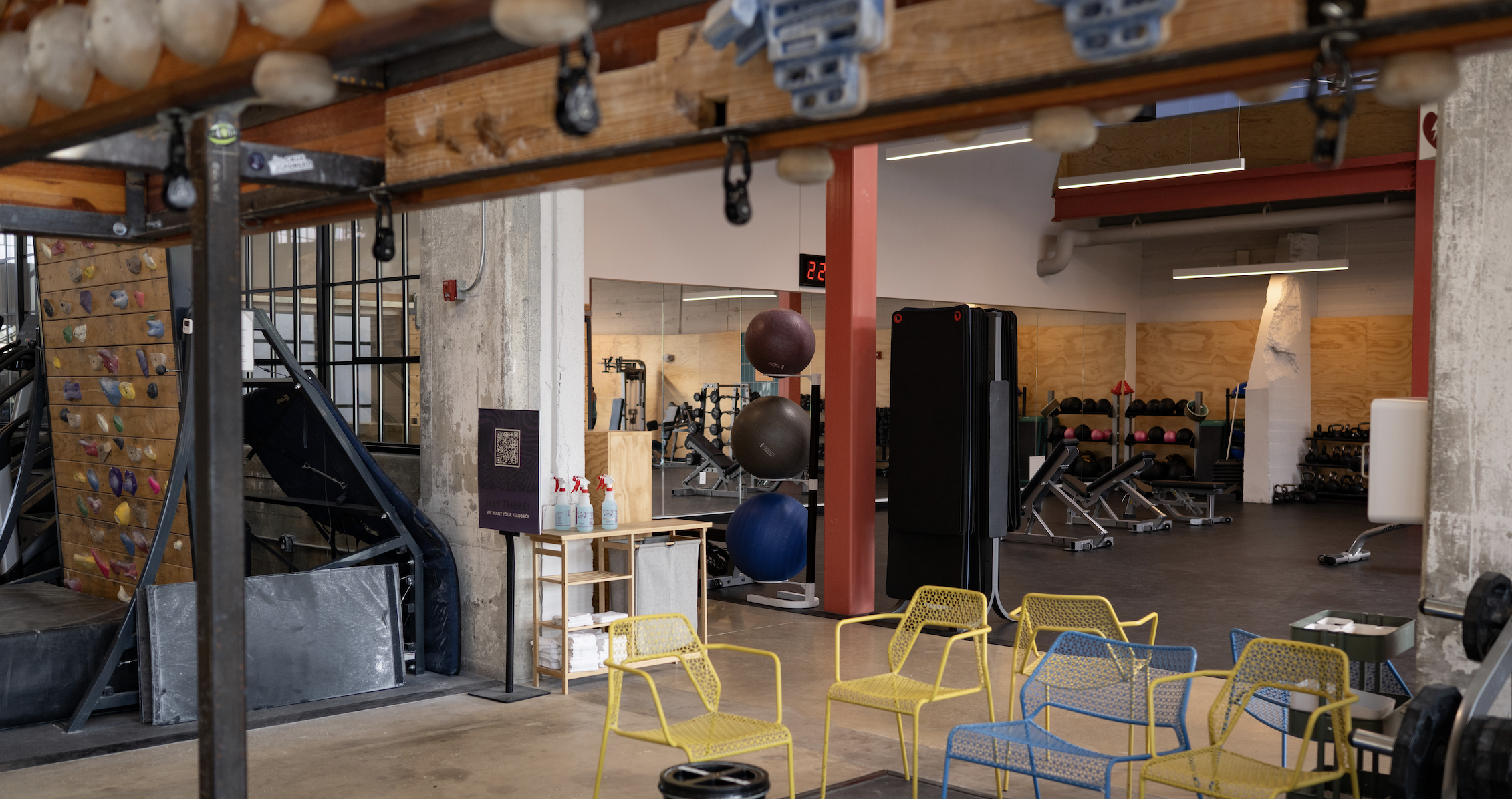 Hang Boards and Gym Space at North Mass
